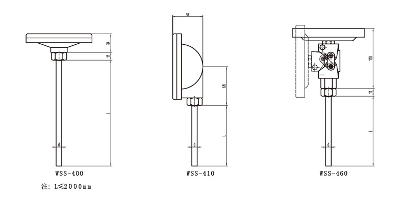 WSS工業雙金屬溫度計（通用型無固定裝置）_http://m.jscshy.cn_雙金屬溫度計_第3張