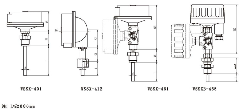 WSSX工業雙金屬溫度計（電接點型螺紋式）_http://m.jscshy.cn_雙金屬溫度計_第3張